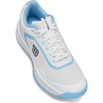 Wilson Courtglide Tennis Sneaker In White/blue/navy Blazer