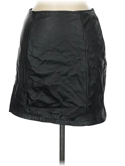Pre-owned Wilson Faux Leather Skirt In Black