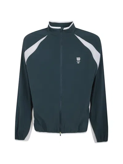 Wilson Logo-print Panelled Jacket In Green