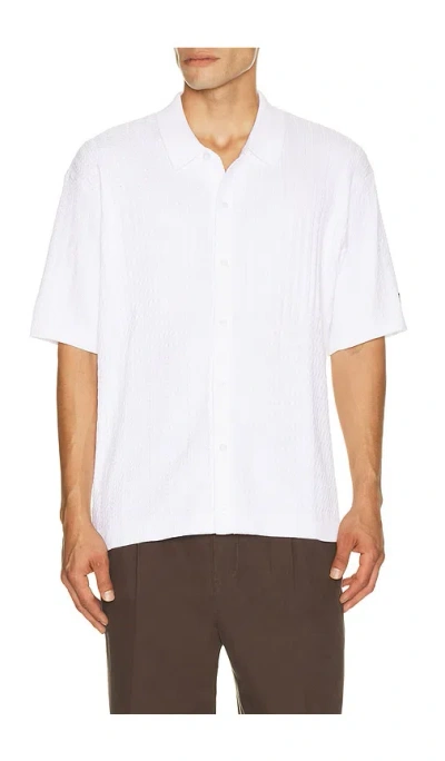 Wilson M Cable Blocked Sweater Polo In White
