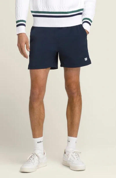 Wilson Tennis Water Repellent Volley Shorts In Blue