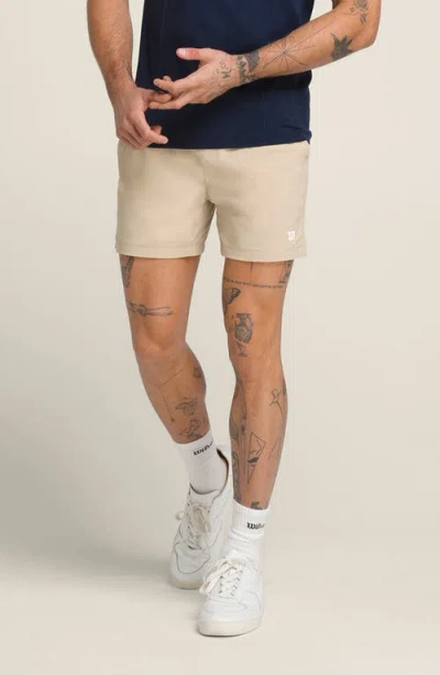 Wilson Tennis Water Repellent Volley Shorts In Neutral