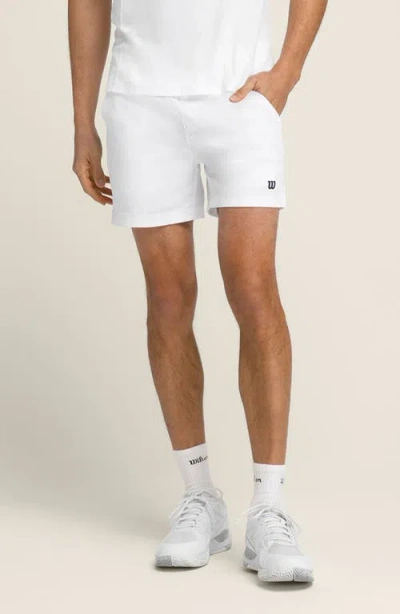 Wilson Tennis Water Repellent Volley Shorts In White