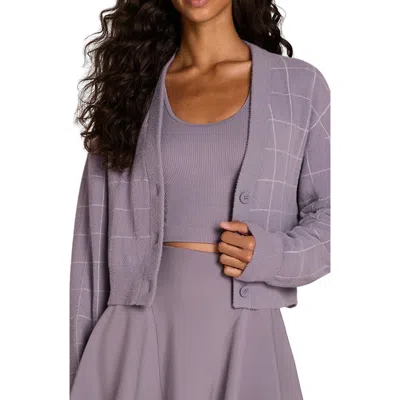 Wilson Throwback Crop Cardigan In Purple Ash