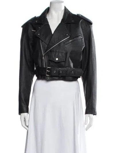Pre-owned Wilsons Leather Leather Biker Jacket In Black