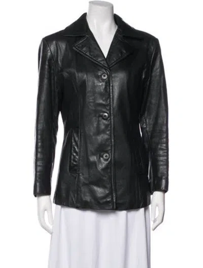 Pre-owned Wilsons Leather Leather Biker Jacket In Black