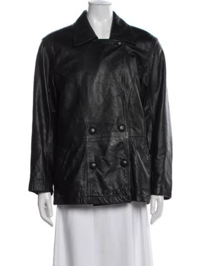 Pre-owned Wilsons Leather Leather Biker Jacket In Black
