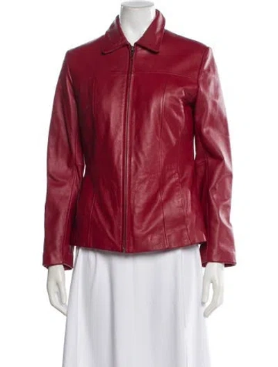 Pre-owned Wilsons Leather Leather Biker Jacket In Red