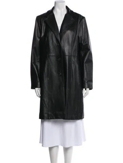 Pre-owned Wilsons Leather Leather Faux Fur Coat In Green