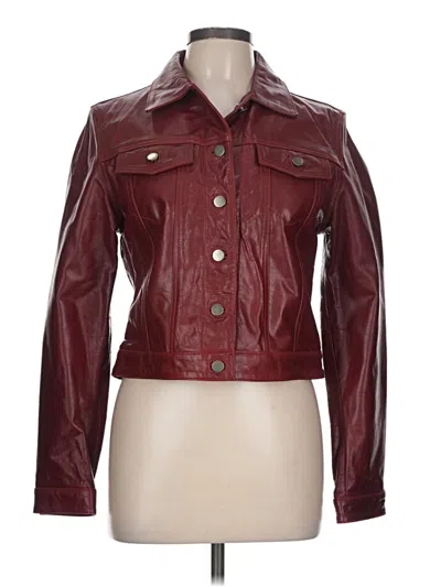 Pre-owned Wilsons Leather Leather Jacket In Burgundy