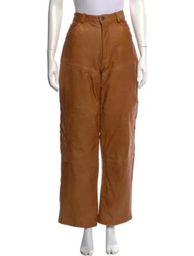 Pre-owned Wilsons Leather Leather Wide Leg Pants In Brown