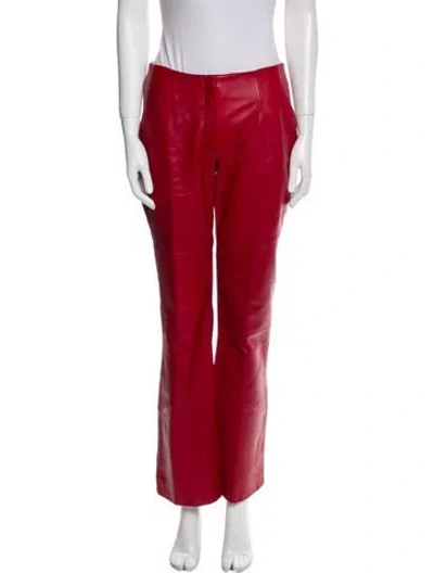 Pre-owned Wilsons Leather Leather Wide Leg Pants In Red