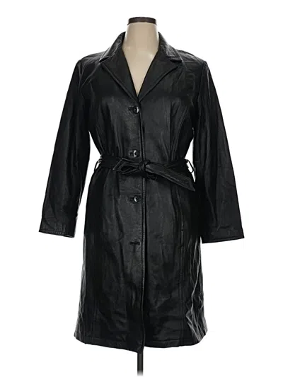 Pre-owned Wilsons Leather Trenchcoat In Black