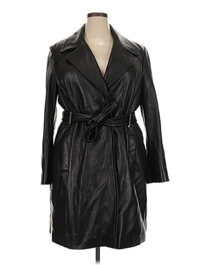 Pre-owned Wilsons Leather Trenchcoat In Black