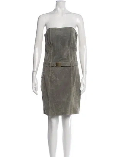 Pre-owned Wilsons Leather Vintage Mini Dress In Grey