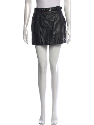 Pre-owned Wilsons Leather Vintage Mini Skirt In Black