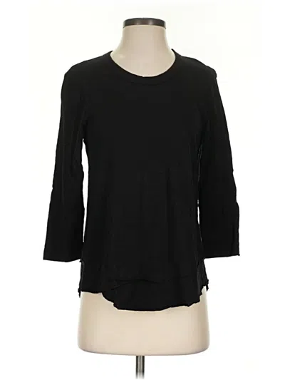 Pre-owned Wilt 3/4 Sleeve Top Black Crew Neck Tops