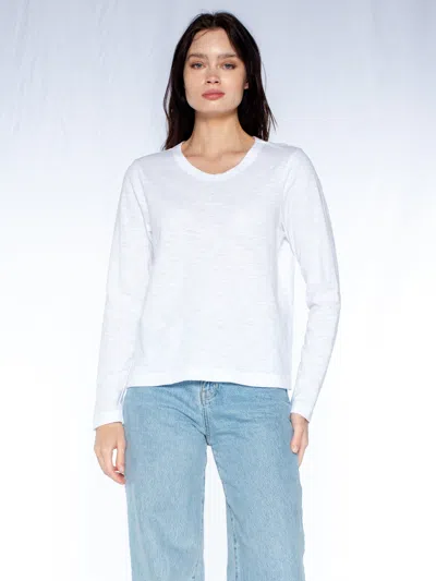 Wilt Baby Fit Long Sleeve Shrunken Crew Top In White