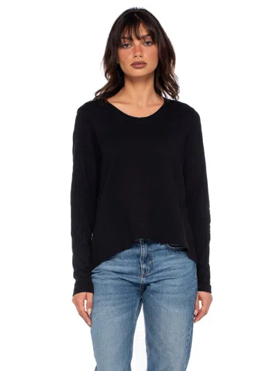 Wilt Shrunken Bf L/s Slub Mix Fabric In Black
