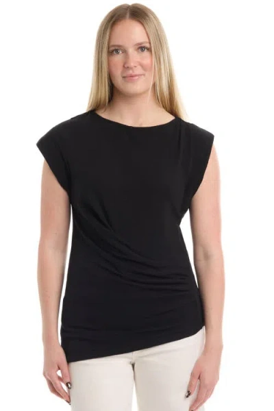 Wilt Boat Neck Rolled Cuff Tee In Black