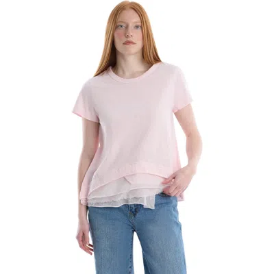 Wilt Boxy Short Sleeve Mixed Hem In Pink
