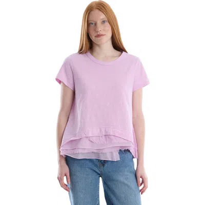 Wilt Boxy Short Sleeve Mixed Hem In Pink