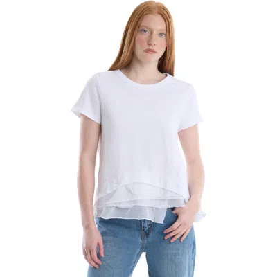 Wilt Boxy Short Sleeve Mixed Hem In White