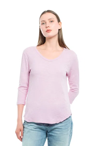 Wilt Clothing 3/4 Sleeve V-neck Shirttail In Pink