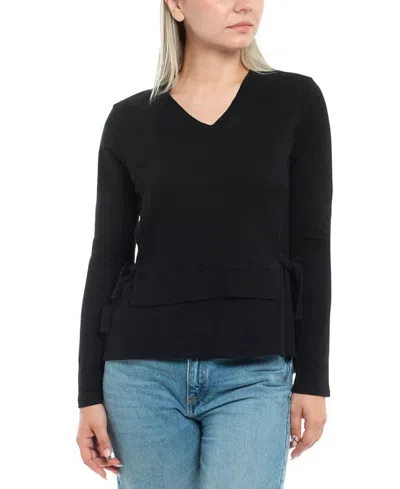 Wilt Clothing Asymmetric Hem & Body Seams Tee In Black