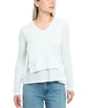 Wilt Clothing Round Neck Long Sleeve Tee With Asymmetric Hem & Body Seams In White