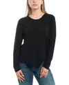Wilt Clothing Long Sleeve Henley Mock Double Layer Tee In Black