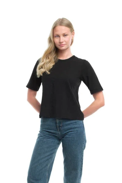 Wilt Clothing Baby Fit Elbow Sleeve Tee In Black