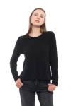 Wilt Clothing Baby Fit Long Sleeve Shrunken Crew Top In Black
