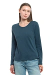 Wilt Clothing Baby Fit Long Sleeve Shrunken Crew Top In Blue