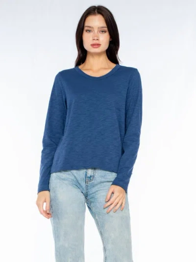 Wilt Clothing Baby Fit Long Sleeve Shrunken Crew Top In Blue