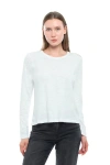 Wilt Clothing Baby Fit Long Sleeve Shrunken Crew Top In Blue