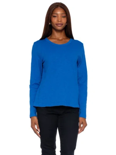 Wilt Clothing Baby Fit Long Sleeve Shrunken Crew Top In Blue