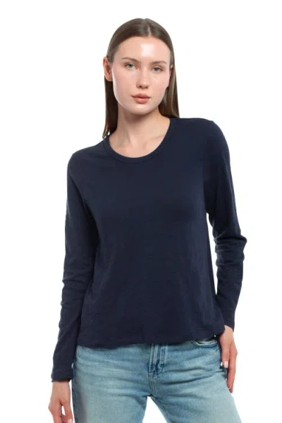 Wilt Clothing Baby Fit Long Sleeve Shrunken Crew Top In Blue