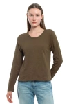 Wilt Clothing Baby Fit Long Sleeve Shrunken Crew Top In Green
