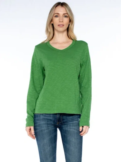 Wilt Clothing Baby Fit Long Sleeve Shrunken Crew Top In Green