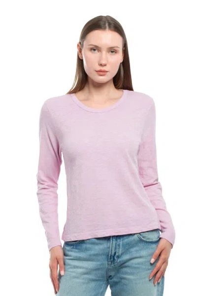 Wilt Clothing Baby Fit Long Sleeve Shrunken Crew Top In Pink