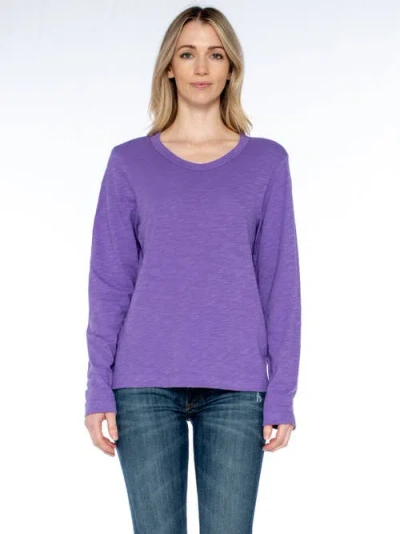 Wilt Clothing Baby Fit Long Sleeve Shrunken Crew Top In Purple