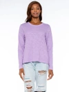 Wilt Clothing Baby Fit Long Sleeve Shrunken Crew Top In Purple