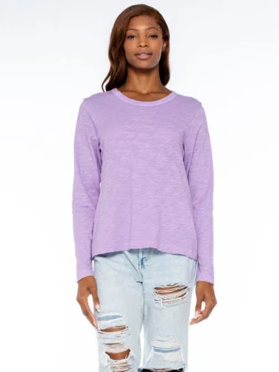 Wilt Clothing Baby Fit Long Sleeve Shrunken Crew Top In Purple