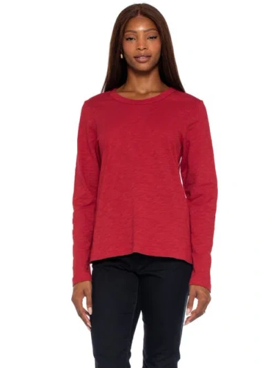 Wilt Clothing Baby Fit Long Sleeve Shrunken Crew Top In Red
