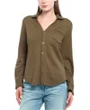 Wilt Clothing Button Front Sweatshirt In Brown