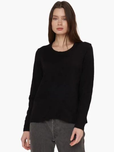 Wilt Clothing Contrast Panel Long Sleeve Tee In Black