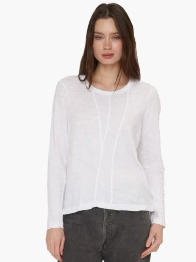 Wilt Clothing Contrast Panel Long Sleeve Tee In White