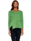 Wilt Clothing Crew 3/4 Sleeve Ez Cross Over Hem Shirt In Green