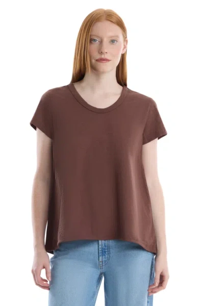 Wilt Clothing Crew Neck Short Sleeve Shrunken Boyfriend Tee In Brown